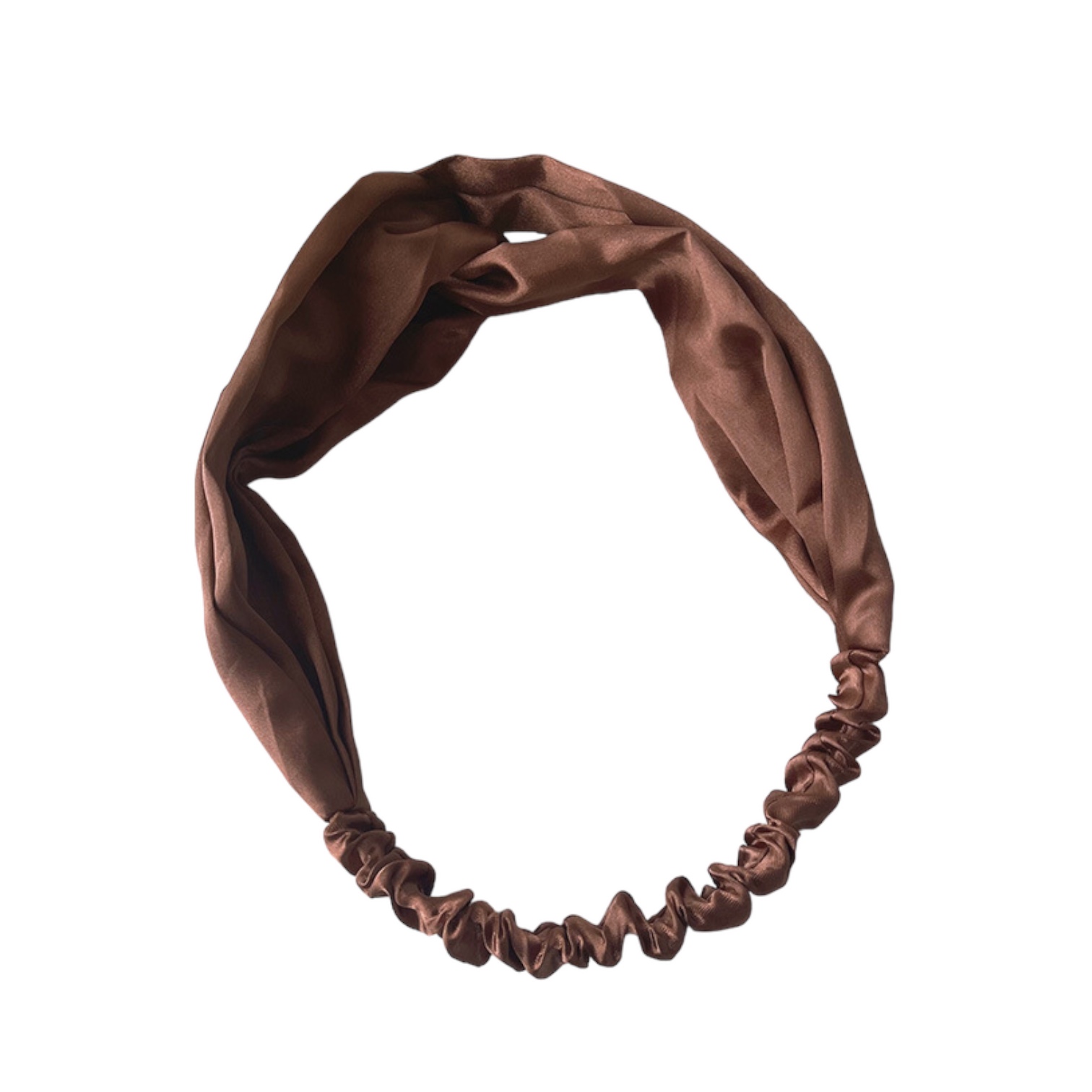 Satin Cross Knot Headband - Rust · Natural Eclipse