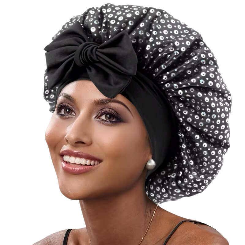 Black Satin Bonnet Black Satin Bonnet